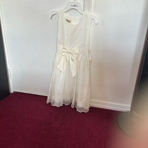 Charming Ivory Kids Formal Dress with Bow